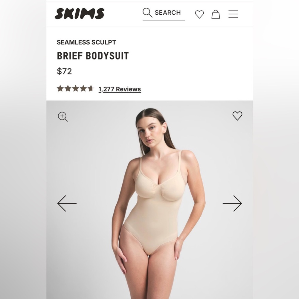 SKIMS Cream Shapewear Bodysuit